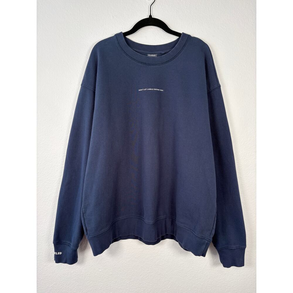 Unlabeled Motivational Words Of Affirmation Blue Graphic Print Sweatshirt